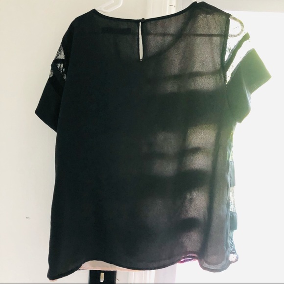 Black stripe and lace Top from The Limited - Picture 4 of 5